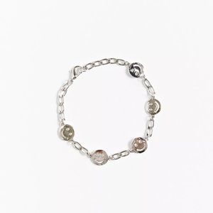 UO Happy Face Chain Bracelet Sliver